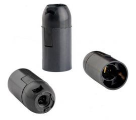 Патрон Пан Электрик E14 подвесной, гладкий, черный 24523 0 