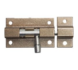 Накладная задвижка для окон и мебели Россия ""ШП-50 КМЦ"", цвет коричневый металлик/цинк, 50мм 37753-50 