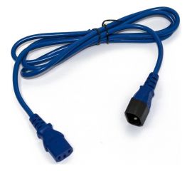 Кабель питания Hyperline монитор-компьютер IEC 320 C13 - IEC 320 C14 3x0.75, 10A, прямая вилка, 1м, цвет синий ПВС-АП-3x0,75-250-C13C14-10-1,0 ГОСТ 30851.1-2002 МЭК 60320-1:1994 281850 