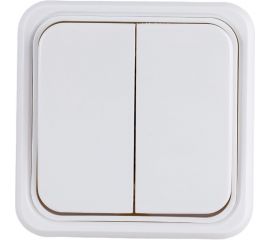 2-клавишный выключатель LK Studio схема 5, открытой установки, белый 811104 