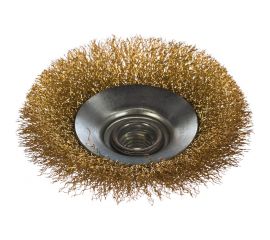 Щетка для УШМ, 100 мм, М14, тарелка, витая проволока MATRIX 74608 