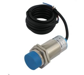 Индуктивный неэкранированный датчик INNOCONT, M30x1,5, L=78 мм, зона срабатывания 15 мм, -25 +60 С, 12…24 VDC, IP65, выход: PNP NO, макс. ток 200 мА, кабель 2 м SL-30P15C 