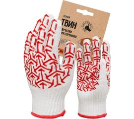 Перчатки х/б с ПВХ СТРЕЛА СПЕЦ-SB бело-красные Пер 052Я 3.7115.052 