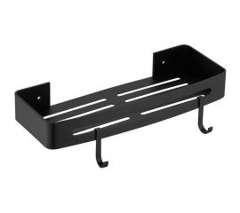 Полочка с крючками FASHUN алюминий, черный A7336-7 