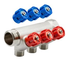 Коллектор VRT 1""x1/2"", с регулировочными вентилями, 3 выхода 524074 