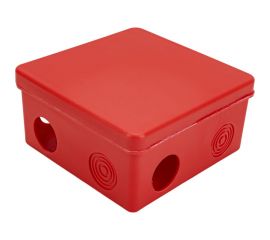 Распаечная коробка для открытой проводки Урал ПАК красная 100х100х50мм с гермовводами, негорючая (НГ) КО-53013100-018-i 