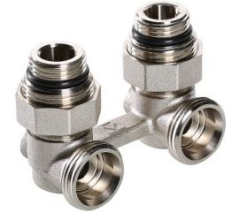 Угловой узел для нижнего подключения радиатора VALTEC c комплектом адаптеров 1/2, 3/4хЕвроконус VT.345.KNA.E04 