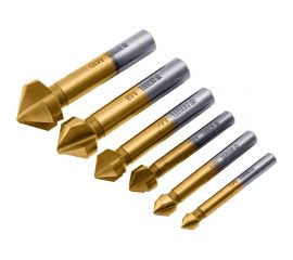 Набор зенковок HSS, M3-M10, 6 шт, металлический кейс Denzel 72313 