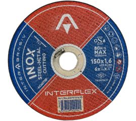 Круг отрезной круг INOX A060TBF 150x1.6x22 мм, Т41, нержавеющая сталь, металл Interflex 4079151610 