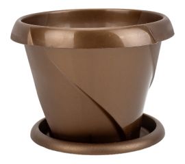 Кашпо Martika Флориана с поддонником, 0.7 л, диам. 135 мм, золотое С384ЗОЛ 