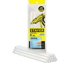 Прозрачные универсальные клеевые стержни STAYER Crystal 11х200 мм, 12 шт 0682-12 