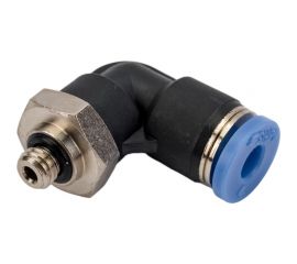 Фитинг цанговый угловой с наружной резьбой M5x0.8 мм для трубки диаметром 4 мм SHPI PL 04-M5 