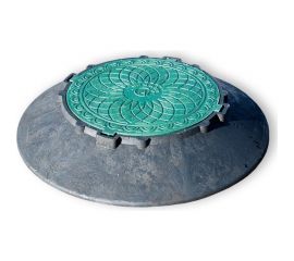 Конус колодца КПК Агросток 1070 с зеленой крышкой H=150 мм черный 50816 