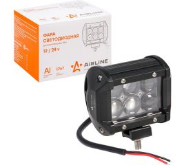 Светодиодная фара (балка) двухрядная Airline 6 LED 4D линза, 18W, 98x78x65, 12/24V ALED042 