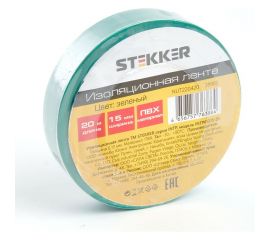 Изоляционная лента STEKKER intp01315-20 0,13x15 мм, 20 м, зеленая 39903 
