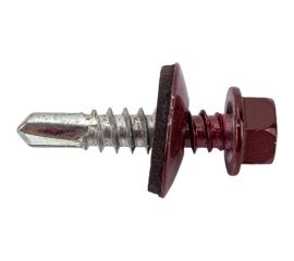 Кровельный саморез Качественный КРЕПЕЖ красное вино RAL 3005, 5.5х25 мм, 70 шт 0300137 КЧ 