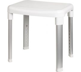 Стул для ванной PRIMANOVA 34x42 см, белый, с регулируемой высотой, 42.5-52.5 см, нагрузка -150 кг M-KV21-01 