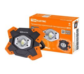 Переносной светодиодный прожектор TDM ФП5, 15 Вт, 1250 лм, Li-Ion 3,7 B 6,6 Aч, USB, SQ0350-0055 