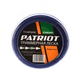 Леска STANDART 2.4 мм, 15 м, квадрат, синий PATRIOT 805201025 