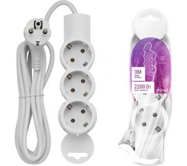 Удлинитель duwi 3 гнезда, без выключателя, с землей, 3 м 32005 2 