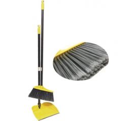 Комплект GoGo ПВХ, совок с метлой, желтый, ручка металлическая 85 см 60056 YELLOW 