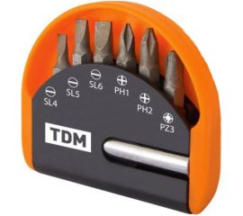 Набор бит №1 Алмаз (6 шт; удлинитель; CR-V) TDM SQ1019-0101 