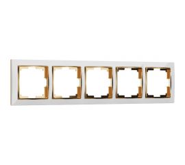 Рамка на 5 постов WERKEL W0051933 Snabb белый/золото a051664 
