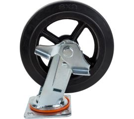 Колесо б/г обрезиненное поворотное с тормозом SCDB80 200 мм MFK-TORG 1084200 