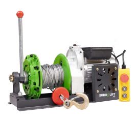 Лебедка EURO-LIFT KCD-M 500кг, 30м, U=220 В электрическая монтажная с рычагом 00-00003035 