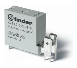 Миниатюрное реле Finder 1 конт., зазор 3мм 16а 12в чувст. пост. тока, для печатного монтажа, 45917012310 