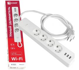 Умный удлинитель c USB EKF Wi-Fi HomeConnect RCE-1-WF 