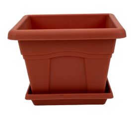 Горшок с поддоном Martika Квадро 2.9л, 20x20 см, терракотовый С162Т 