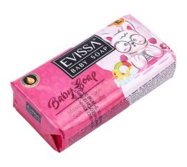 Детское туалетное мыло в картонной упаковке EVISSА 90 гр., Розовое М5145 