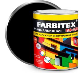 Алкидная эмаль FARBITEX ПФ-115 (черный; 2.7 кг) 4300001611 
