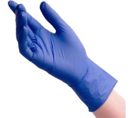 Медицинские диагностические одноразовые перчатки BENOVY нестерильные, нитриловые, текстурированные на пальцах, сиренево-голубые, р. s, 100 шт. 24 489 