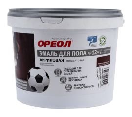 Акриловая эмаль для пола Ореол (полуматовая; красно-коричневая; 2.3 кг) 73368 