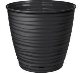 Горшок для цветов Idiland Saffron D 146 мм, 1.5 л, с поддоном, черный 221610130/02 