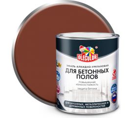 Алкидно-уретановая эмаль для бетонных полов OLECOLOR (красно-коричневый; 2.7 кг) 4300002257 