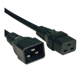 Кабель питания Hyperline PWC-IEC19-IEC20-1.0-BK IEC 320 C19 - IEC 320 C20 (3x1.5), 16A, прямая вилка, 1м, цвет черный (ПВС-АП-3*1,5-250-C19C20-16-1,0 ГОСТ 30851.1-2002 (МЭК 60320-1:1994)) 24 