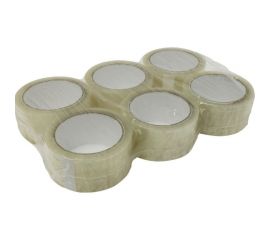 Клейкая лента ВОЛГА ПОЛИМЕР 48 мм, 66 м, 45 мкм, 6 шт. 509000112 