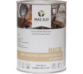 Масло для рабочих поверхностей и мебели MAZ-SLO цвет Тик 1 л 8075222 