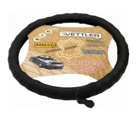 Оплетка на руль VETTLER RODEO M 37-38 см, 2108-15, натуральная кожа, Черный MLAH2black 