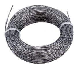 Леска для триммера 2 мм, 15 м, витая с графитовым сердечником, серебро tgs TORGWIN S26094 