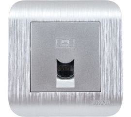 Компьютерная розетка LUXAR Deco с/у RJ-45 серебро с рифленой рамкой 4606400620396 