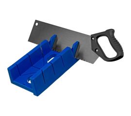 Пластиковое стусло + пила 350мм, синее, 4 угла для запила СИБРТЕХ 22536 