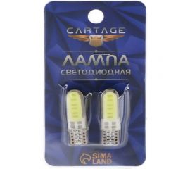 Светодиодная автолампа Cartage T10, 2 COB, 12 В, свет белый 4449980 