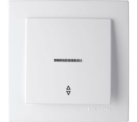 1-клавишный проходной выключатель Nilson СУ с подсветкой, TOURAN-ALEGRA-THOR, белый 24111008 
