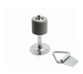 Дверной ограничитель с фиксатором Левша напольный, 100 мм У4-9561.Сер 