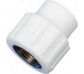 Комбинированная муфта PPRC MeerPlast Дн50x40 Ру25 белая внутренняя резьба D200-00456 