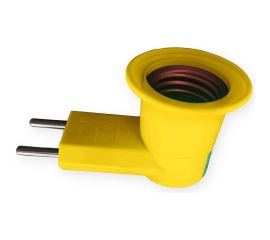 Адаптер вилка-патрон ОПТИКОМ ЭЛЕКТРИК с выключателем 220В желтый 3352.1427 